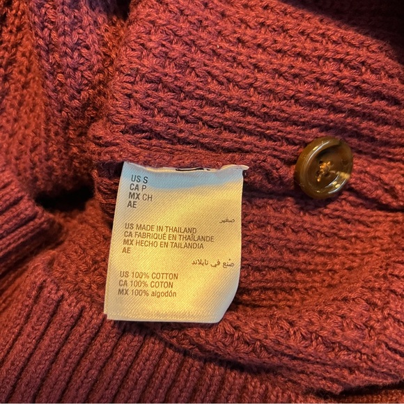 Club Room Chunky Sweater Mens Small S Waffle Knit Cardigan Mock Neck Long Sleeve - Picture 10 of 11